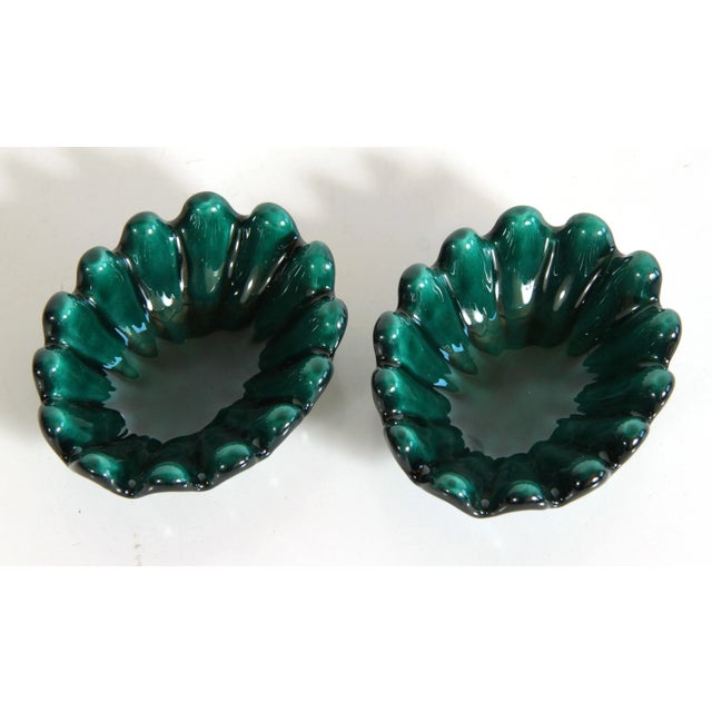 Aldo Londi Vintage Italian Ceramic Deep Emerald Green Bowls - a Pair For Sale - Image 4 of 8