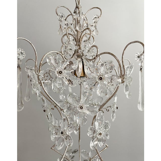 Italian Silver Leafed Crystal Beaded Chandeliers a Pair Chairish