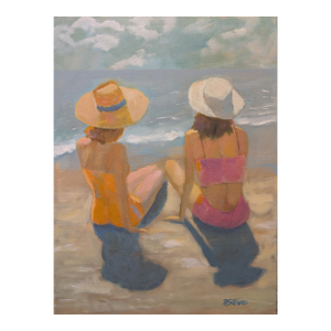 Two Sun Hats - Ladeis at the Beach in the Summer Sun
