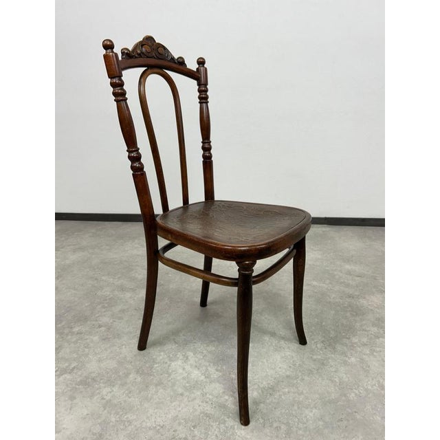 Brown Bentwood Dining Room Chairs from Thonet, 1920s, Set of 4 For Sale - Image 8 of 15