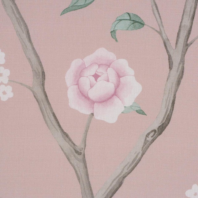 Borastapeter Sample - Boråstapeter Paradise Birds Fabric In Blush For Sale - Image 4 of 5