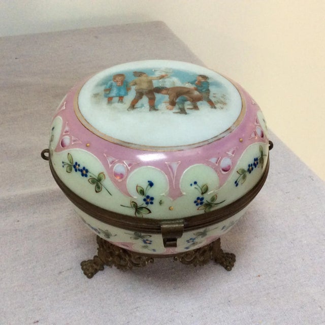 Late 19th Century Antique Round Glass Box For Sale - Image 5 of 8