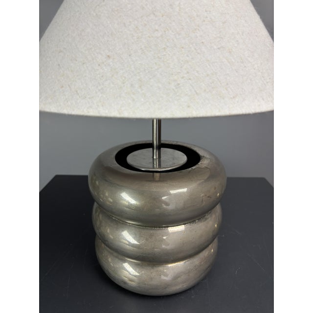 Mid-Century Modern French Silver Plated Table Lamp, 1950s For Sale - Image 12 of 18