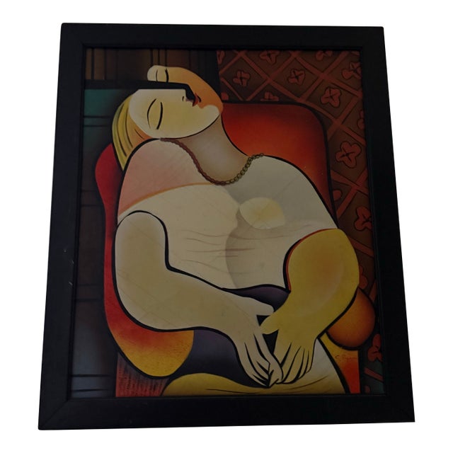 1970s Cubist Portrait of a Woman" by C. Ryan For Sale