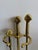 Vintage Brass Fireplace Tool Set Scallop Shell Design For Sale - Image 4 of 12