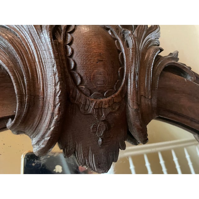 Wood Antique French Oakwood Mirror, 1800s For Sale - Image 7 of 18