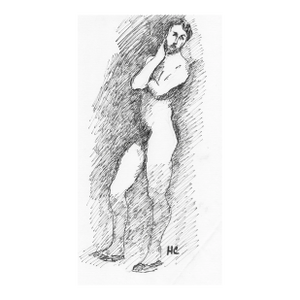 1970s Hayward Cirker Male Nude Drawing