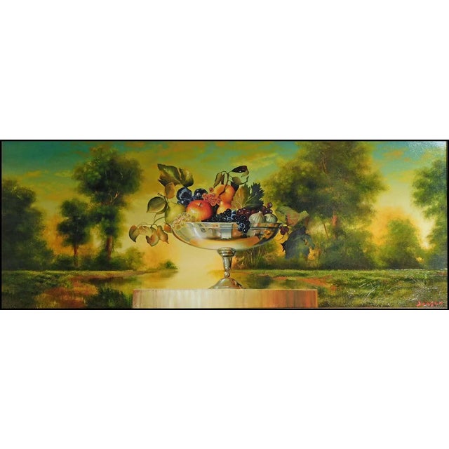 "Caravvagio" Original Oil on canvas by James Jensen Hand signed by the artist Image Size: 22" x 60" Framed Size: 28" x 66"...