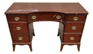 Vintage American of Martinsville Mahogany Seven-Drawer Writing Desk