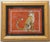 An elegant leopard and border in shades of burnt orange, beige, burnt umber, goldenrod, Naples yellow. Safari, Minimalism...