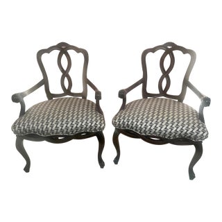 1990s William Switzer Sculptural Loop Back Accent Armchairs — A Pair For Sale