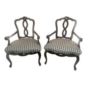 1990s William Switzer Sculptural Loop Back Accent Armchairs — A Pair