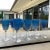 Contemporary Vintage Murano Blue Raised Circle Wineglasses Attributed to Mario Badioli - Set of 9 For Sale - Image 3 of 10