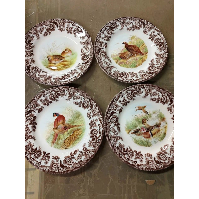 Mid-Century Modern Vintage MCM 1980s Spode Woodland Dinner Plates-Set of 4 For Sale - Image 3 of 3