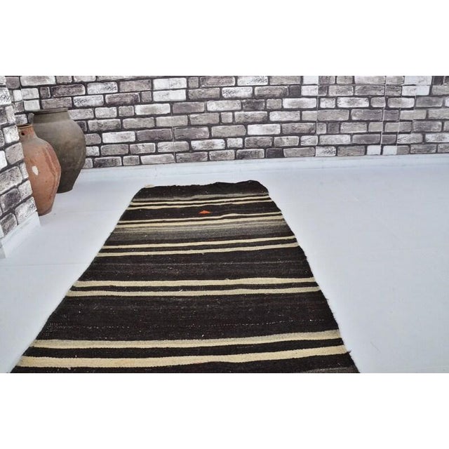 Vintage Natural Vintage Kilim Runner For Sale - Image 9 of 9