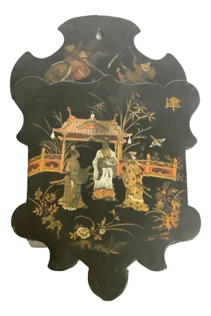 19th Century Black Lacquered Wall Vide Poche, Japan