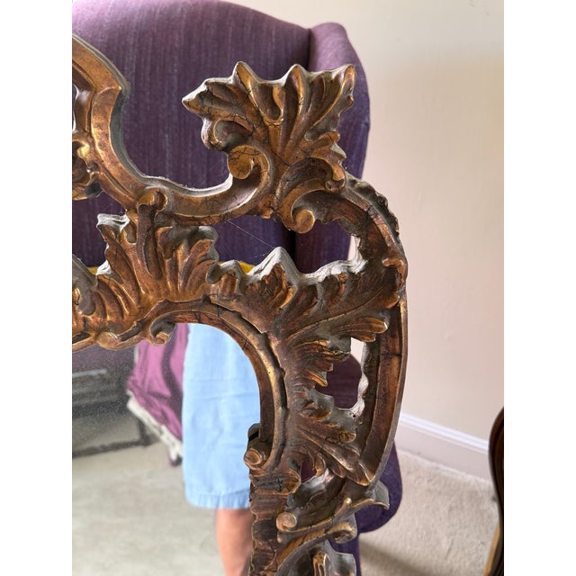 Rococo Real Carved Wood Rococo Style Wall Mirror For Sale - Image 3 of 4