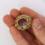 Vintage Ruby Rose Cut Diamond & Turquoise 18k Gold Ring, Size 8 For Sale - Image 4 of 7