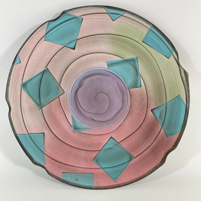 Late 20th Century Jim Kemp (1955-2013) Pottery Postmodern Ceramic Decorative Plate For Sale - Image 5 of 11