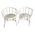 Midcentury Ivory Metal Bamboo Patio Chairs For Sale