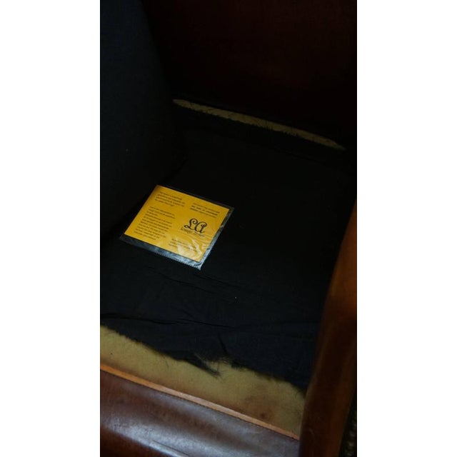 Large Vintage Sheepskin Wing Chair For Sale - Image 17 of 18