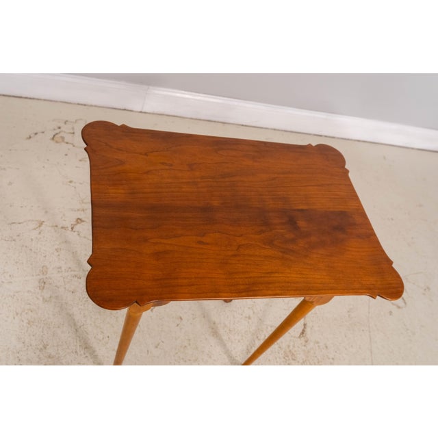 Chippendale Dr Dimes Cherry & Tiger Maple Porriger Tea Table For Sale - Image 3 of 12