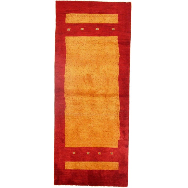 Pasargad N Y Genuine Persian Gabbeh Rug - 2′6″ × 6′3" For Sale