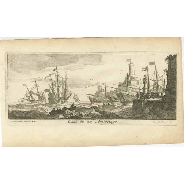 Title: Canal Scene in the Archipelago – Engraving by Lucas Vorsterman after Jan Peeters, Antwerp, circa 1680 : This...