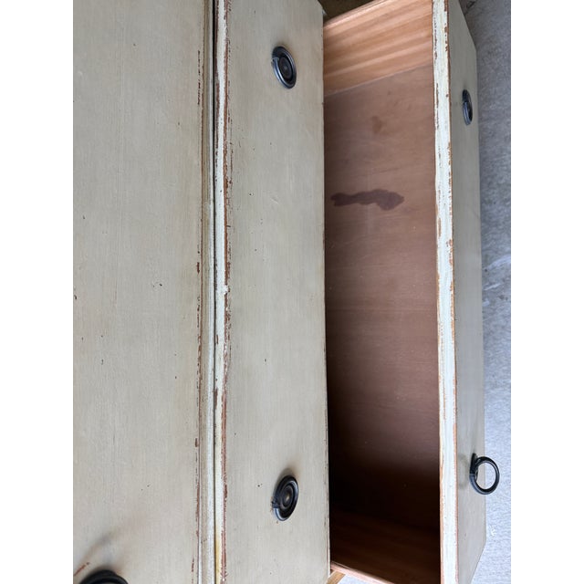 Cream Gustavian or Swedish Creme Painted Distressed Dresser Console Table Circa 1920s For Sale - Image 8 of 11