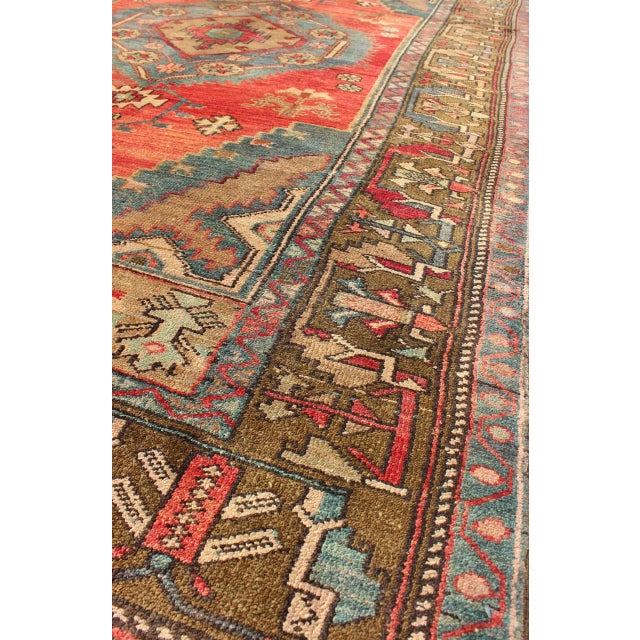 Textile Antique Turkish Konya Rug, Hand-Knotted Wool, Geometric Design, 1930 For Sale - Image 7 of 9