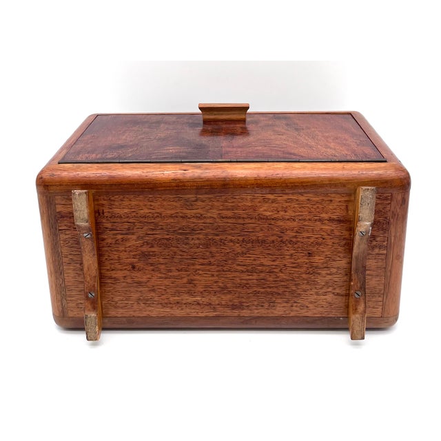 Art Deco Bread Box in Handcrafted Walnut, 1930s For Sale - Image 15 of 18
