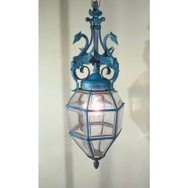 One Of A Kind exquisite antique-style hanging lantern, a masterful blend of neoclassical elegance and artisan...