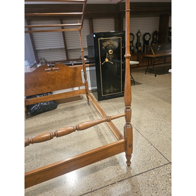 Mid 20th Century Mid 20th Century Ethan Allen Four Post Maple Canopy Bed Nutmeg Finish For Sale - Image 5 of 13
