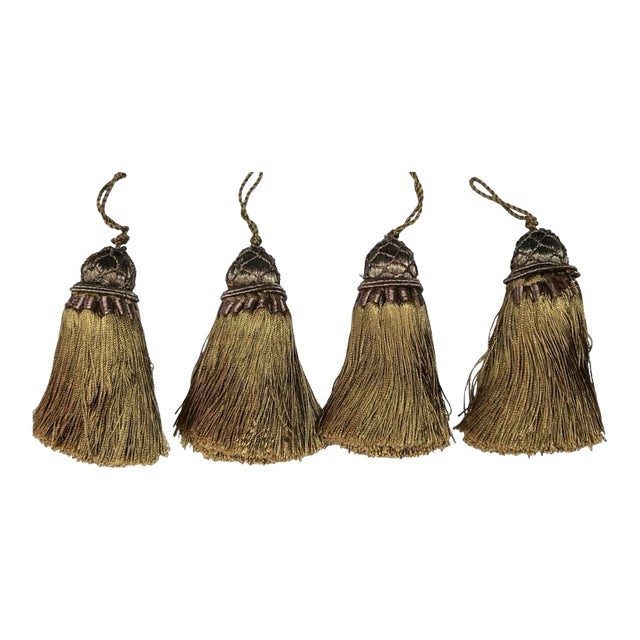 Set of 4 Antique Gold Versailles Style Tassels For Sale
