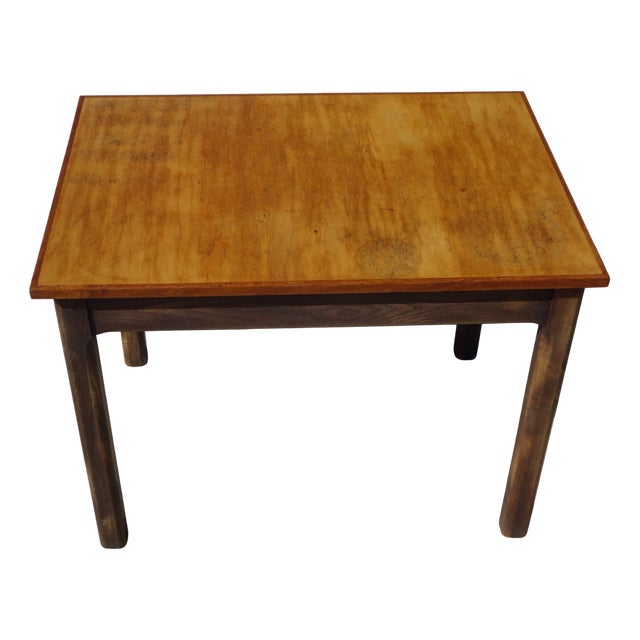 Rectangular Oak and Veneer Worktable, 1960s For Sale