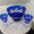 Mid-Century Modern 1980s Cobalt Cut-to-Clear Centerpiece Set For Sale - Image 3 of 11