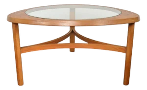 Triangular Teak + Glass Coffee by Nathan