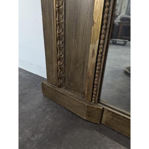Brown Louis XVI Style Trumeau with Painted Canvas Depicting Gallant Scene For Sale - Image 8 of 12