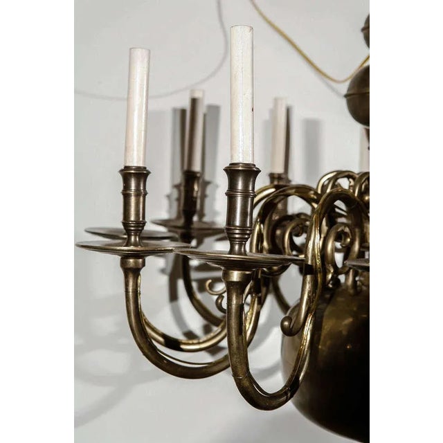 Brass 12-Light Chandelier For Sale - Image 8 of 10