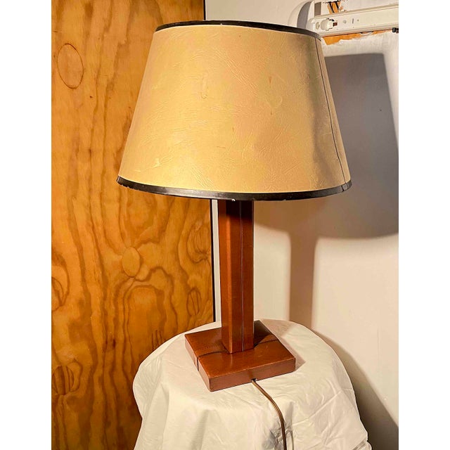 Le Tanneur Le Tanneur Jacques Adnet, Leather Table Lamps - a Pair For Sale - Image 4 of 4