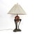 Art Deco Vintage Neoclassical Athénienne Table Lamp With Red Marble Orb & Pleated Shade For Sale - Image 3 of 17