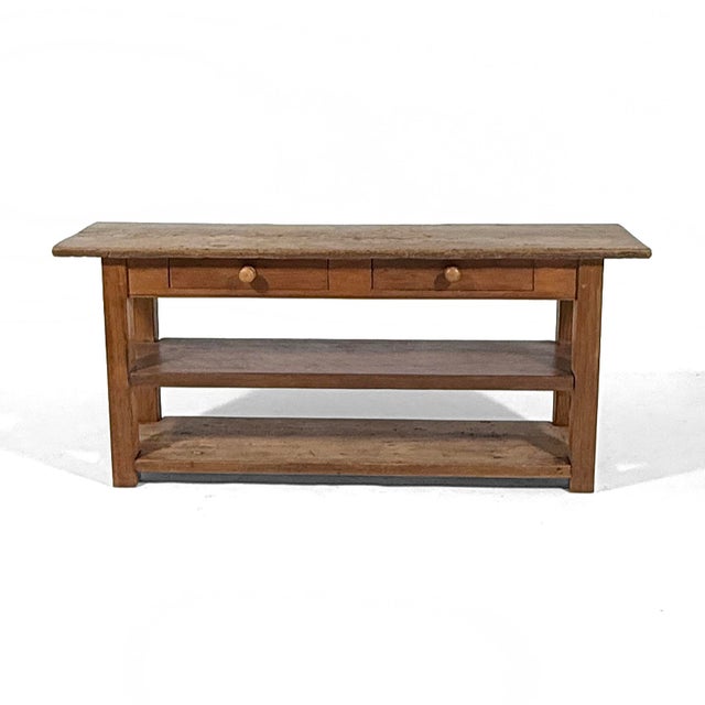Farmhouse Antique French Pine Draper Farm Table For Sale - Image 3 of 15