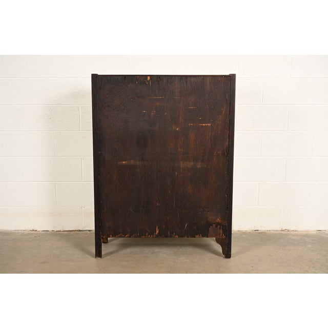 Stickley Brothers Style Antique Mission Oak Arts & Crafts Bookcase Cabinet, Circa 1910 For Sale - Image 12 of 13