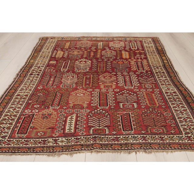 Antique Caucasian Shirvan Rug, 04'00 X 05'09 For Sale - Image 9 of 10