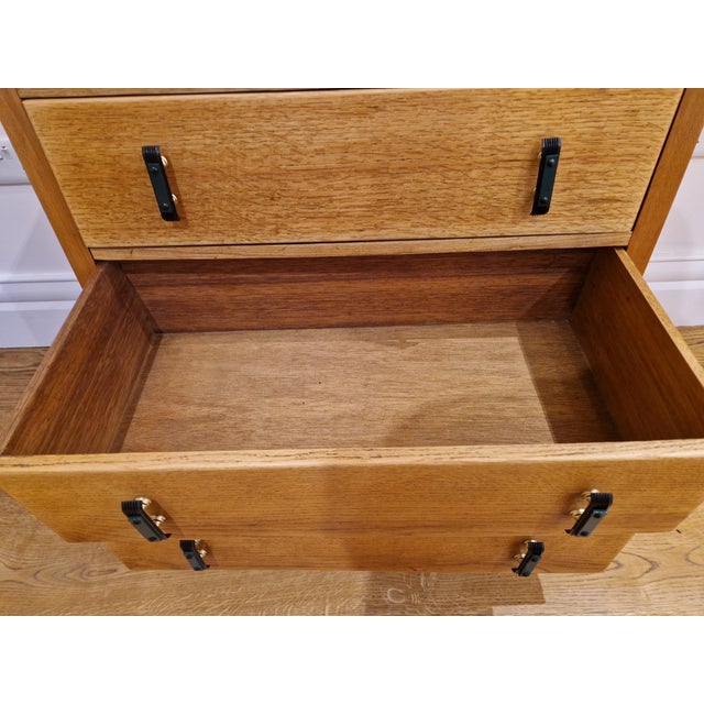 Brown Art Deco Oak Chest of Drawers, 1930s For Sale - Image 8 of 17