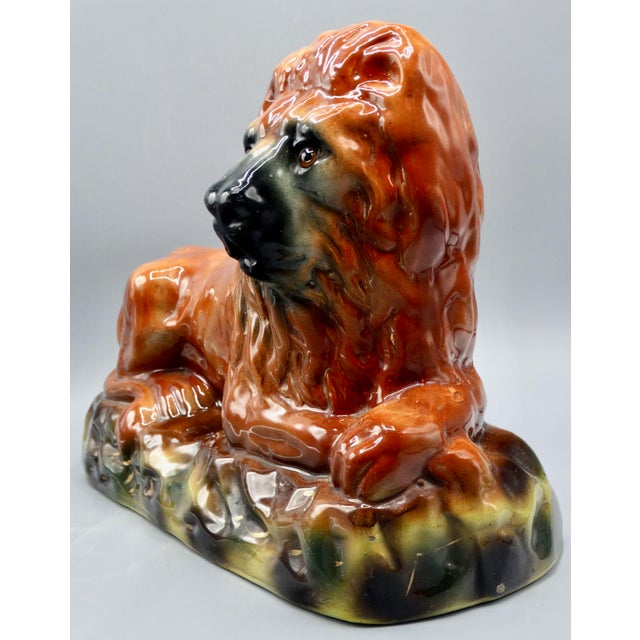 19th-Century English Staffordshire Lion Statue For Sale - Image 11 of 13