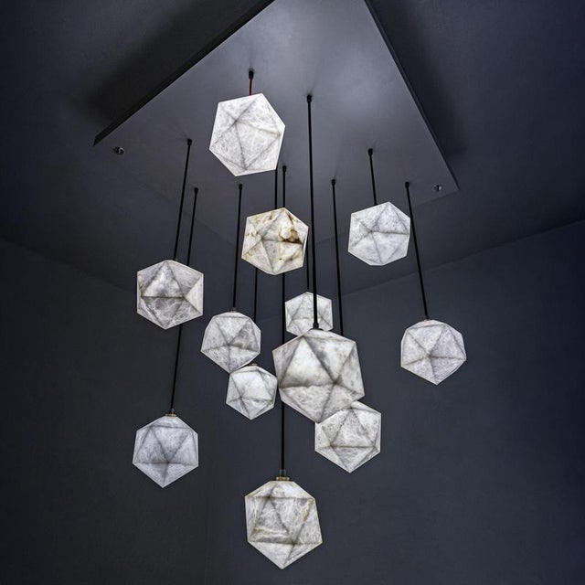 Contemporary Meteorite 28 Pendant Lamp by United Alabaster For Sale - Image 3 of 8