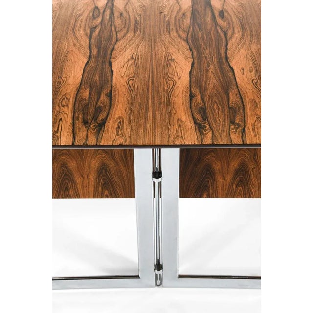 Free-Standing Desk in Rosewood and Chromed Steel attributed to Jan Lunde Knudsen, 1960s For Sale - Image 11 of 13