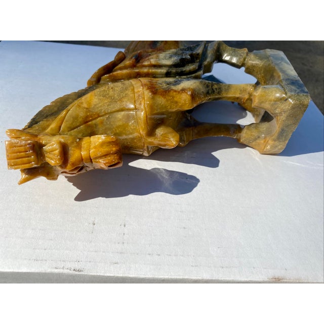 Stone Vintage Chinese Carved Marble Horse Statue For Sale - Image 7 of 9