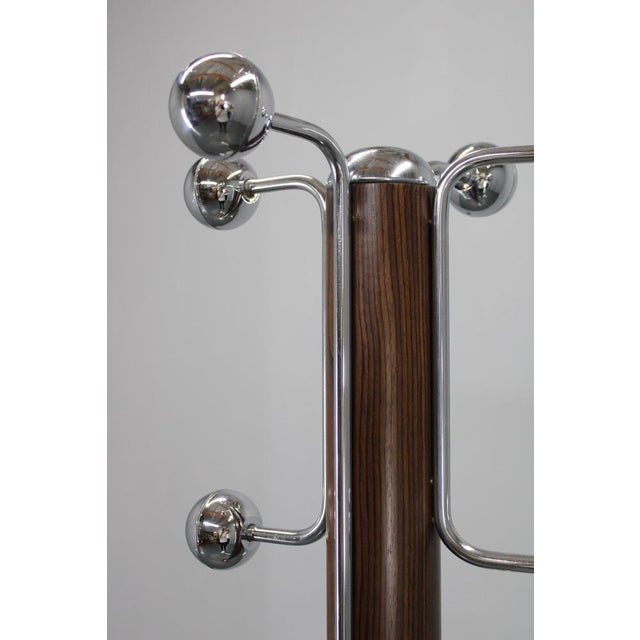 Vintage Italian Coat Rack in Iron with Chrome-Plated Plastic and Wood Base, 1970s For Sale - Image 10 of 11
